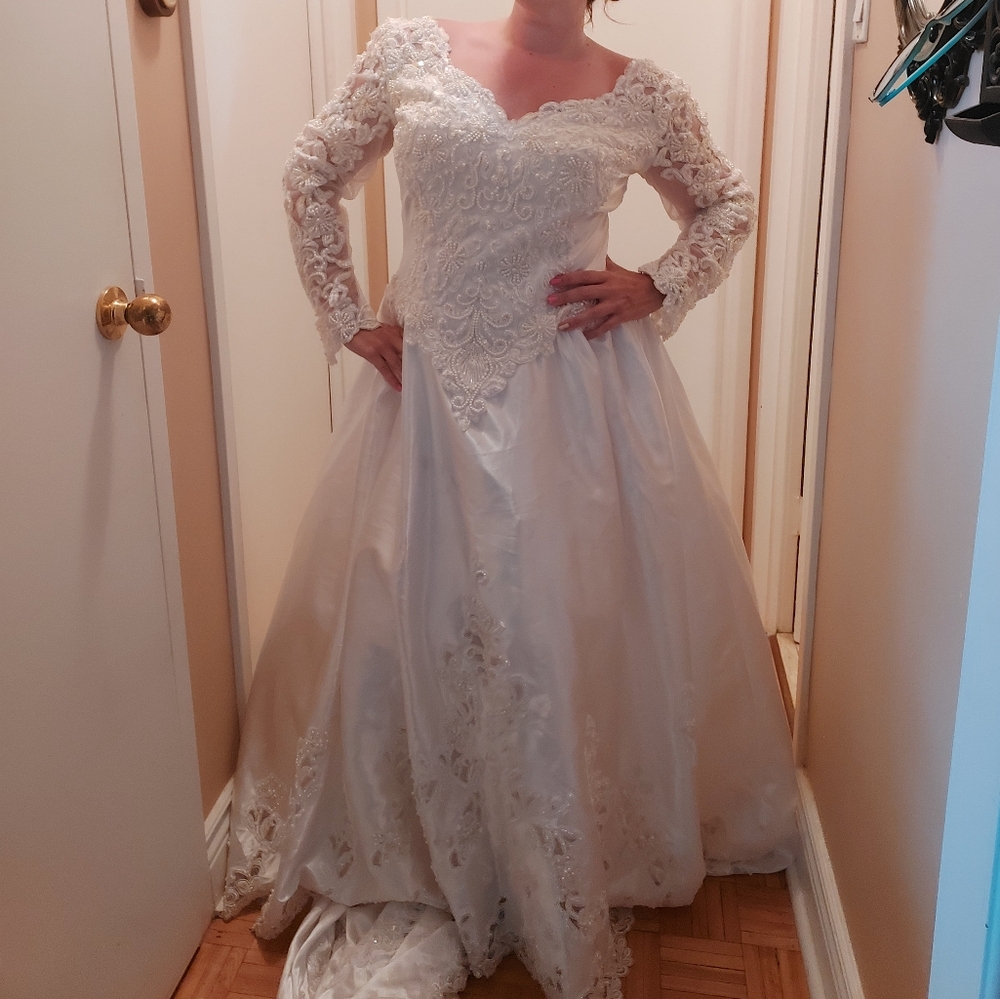 Vintage 90s Beaded Wedding Dress
